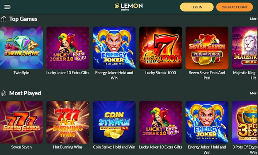 Lemon Casino games