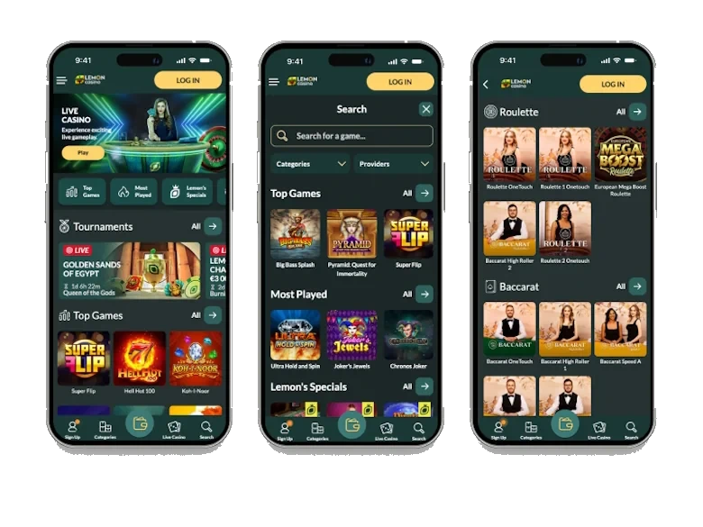 Lemon Casino mobile vers